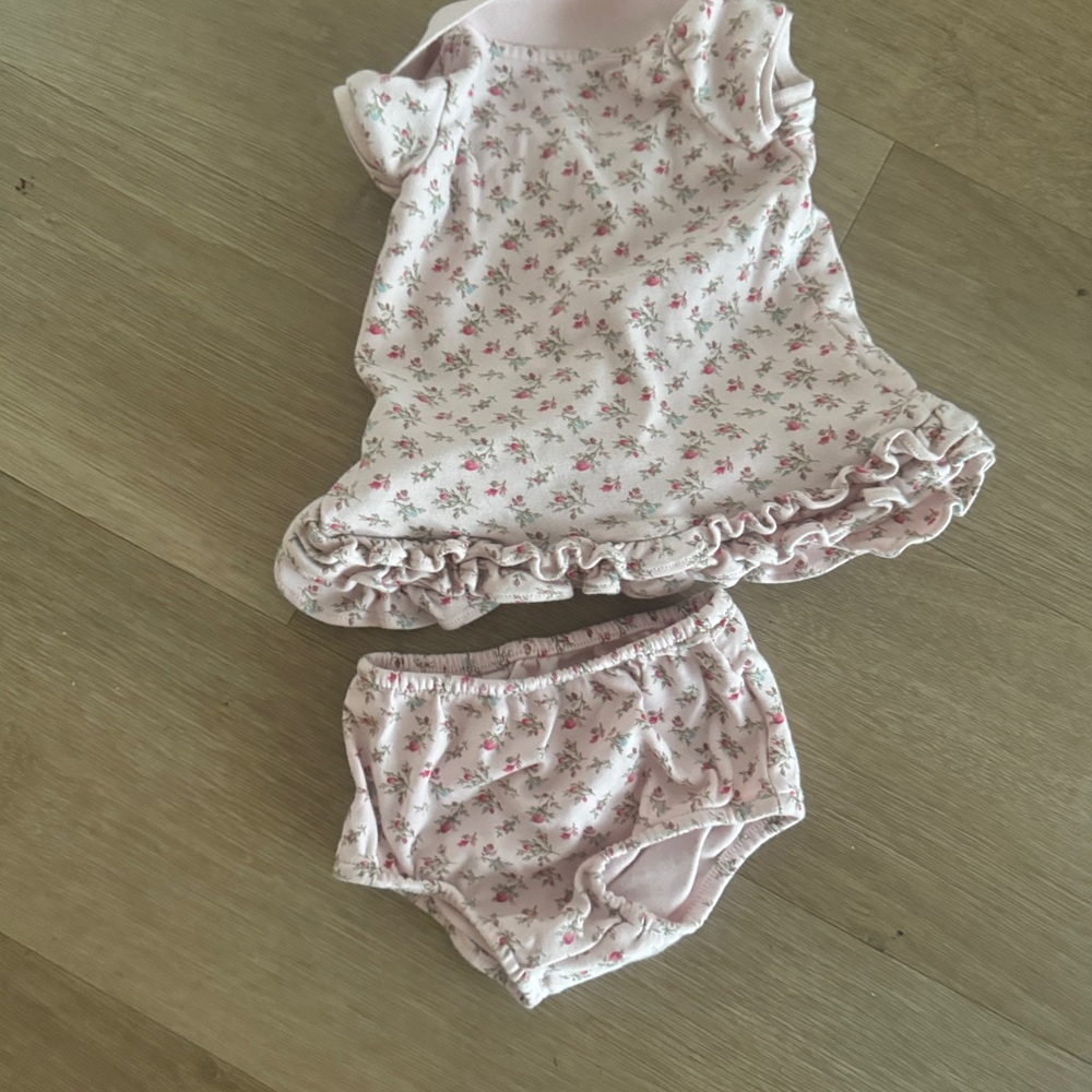 Polo by Ralph Lauren Pink Floral Ruffle Dress & Bloomers